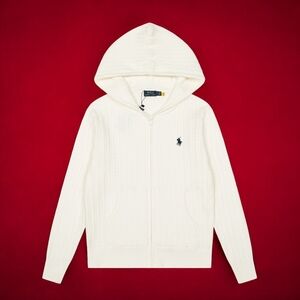 Polo by Ralph Lauren Women's White Hooded Sweater